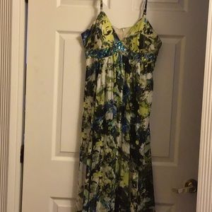 Spaghetti Strap Jeweled Dress.